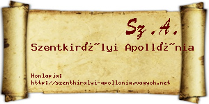 Szentkirályi Apollónia névjegykártya